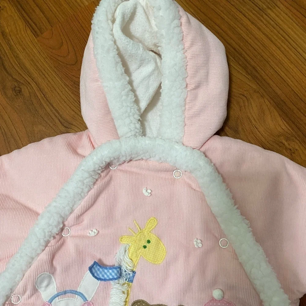 BETTI TERRELL BY JOHNSTON vintage girls pink snow suit winter animals